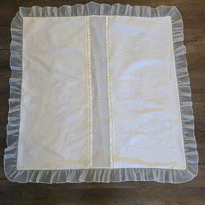 Will'bit Infant 100% Silk Blessing Christening Baby Blanket Embroidered White